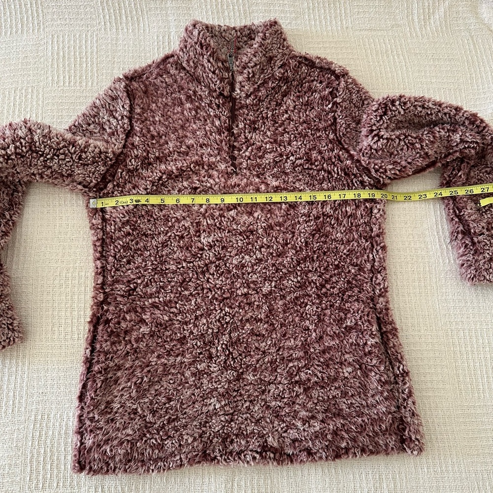 Weatherproof Vintage Ladies Frosty Tipped Sherpa 1/4 Zip Sweater Red, Sz S/CH - Picture 11 of 14